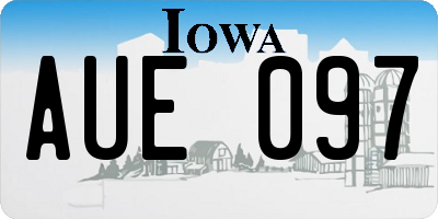 IA license plate AUE097