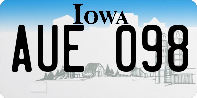 IA license plate AUE098
