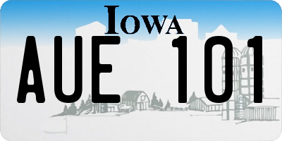 IA license plate AUE101