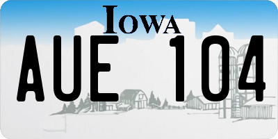 IA license plate AUE104