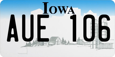IA license plate AUE106