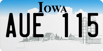 IA license plate AUE115