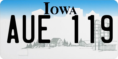 IA license plate AUE119