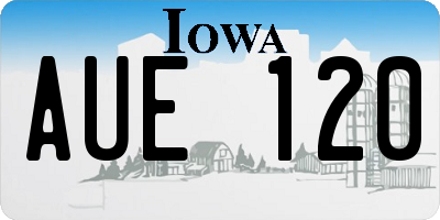 IA license plate AUE120