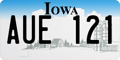 IA license plate AUE121