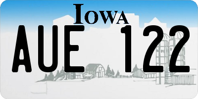 IA license plate AUE122