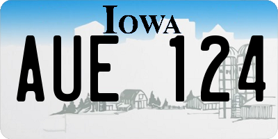 IA license plate AUE124