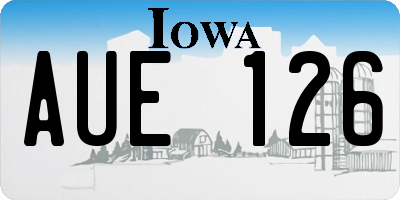 IA license plate AUE126
