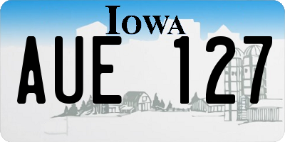 IA license plate AUE127