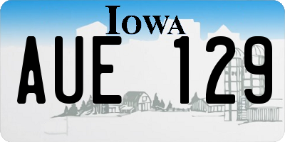 IA license plate AUE129