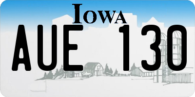 IA license plate AUE130