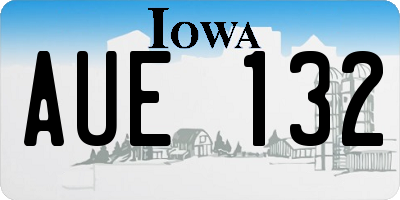 IA license plate AUE132