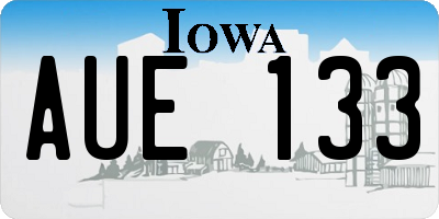 IA license plate AUE133