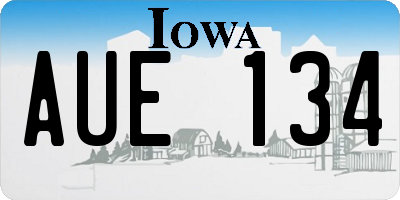 IA license plate AUE134