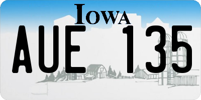IA license plate AUE135