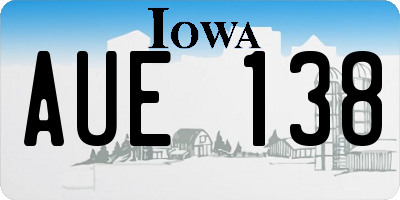 IA license plate AUE138
