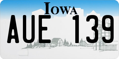IA license plate AUE139