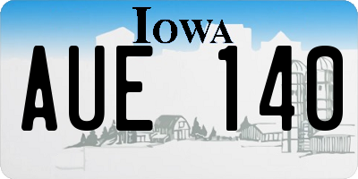 IA license plate AUE140
