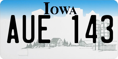 IA license plate AUE143