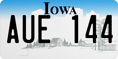 IA license plate AUE144