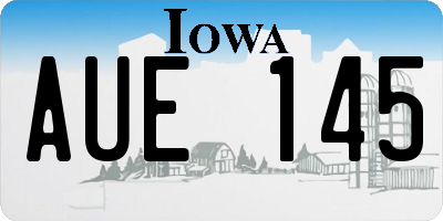 IA license plate AUE145