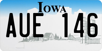 IA license plate AUE146