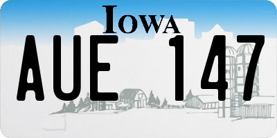 IA license plate AUE147