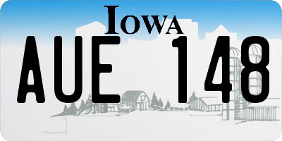 IA license plate AUE148