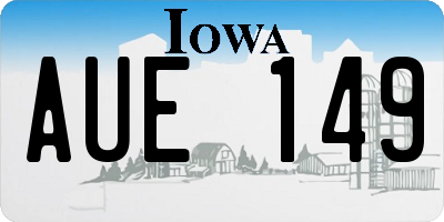 IA license plate AUE149