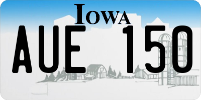 IA license plate AUE150