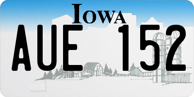 IA license plate AUE152