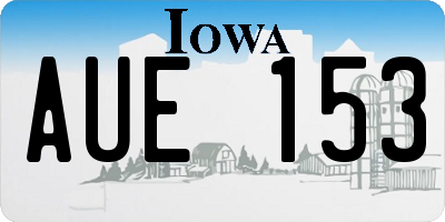 IA license plate AUE153