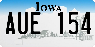 IA license plate AUE154