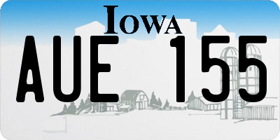 IA license plate AUE155