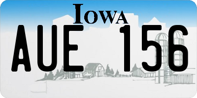 IA license plate AUE156