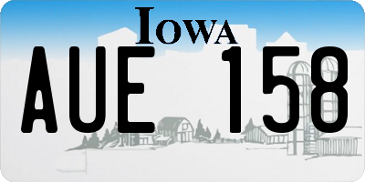 IA license plate AUE158