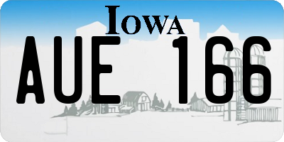 IA license plate AUE166
