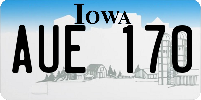 IA license plate AUE170