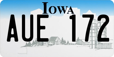 IA license plate AUE172