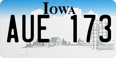 IA license plate AUE173