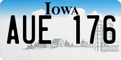 IA license plate AUE176