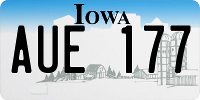 IA license plate AUE177