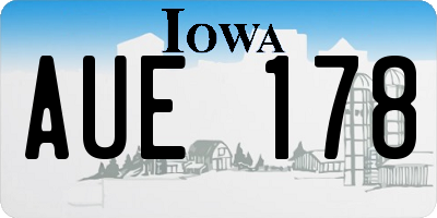 IA license plate AUE178