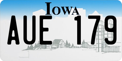IA license plate AUE179