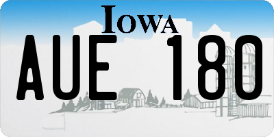 IA license plate AUE180