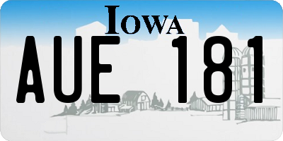 IA license plate AUE181