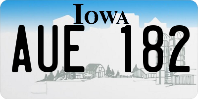 IA license plate AUE182