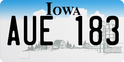 IA license plate AUE183