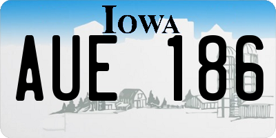IA license plate AUE186