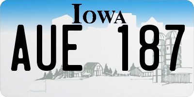IA license plate AUE187